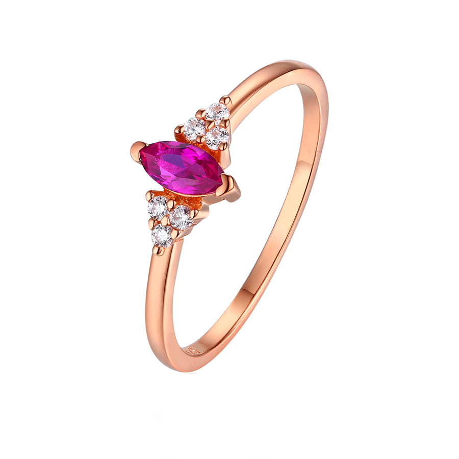 rose gold ruby marquise ring