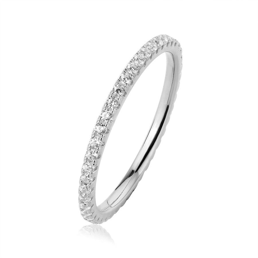 silver diamond eternity ring