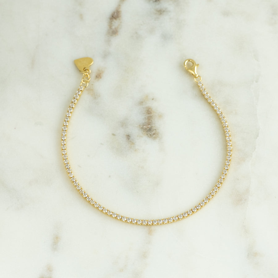 gold minimalist tennis bracelet