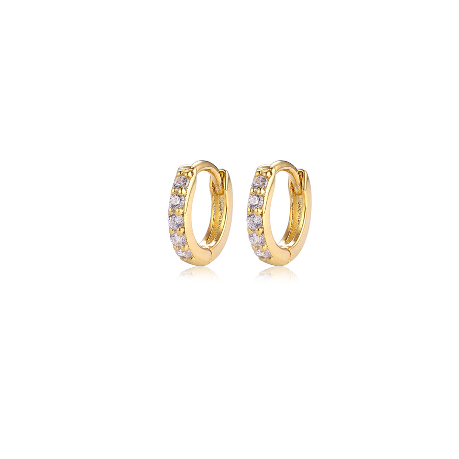 gold diamond huggie earrings 