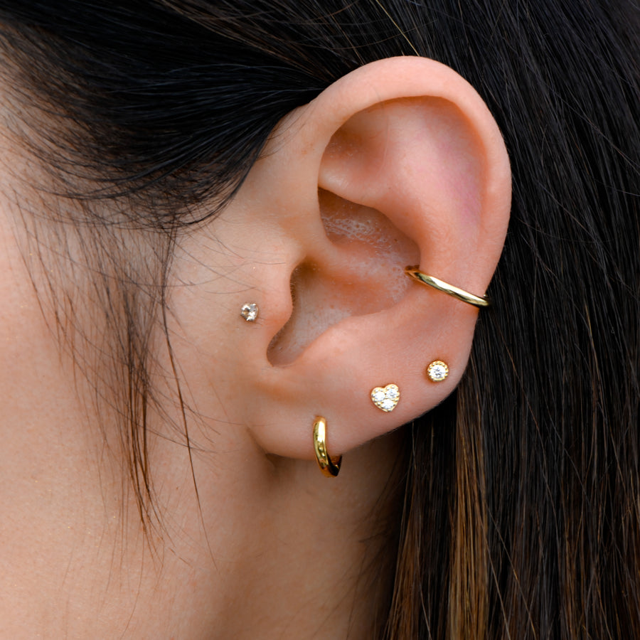 plain sterling silver gold plated stackable minimalistic ear cuff