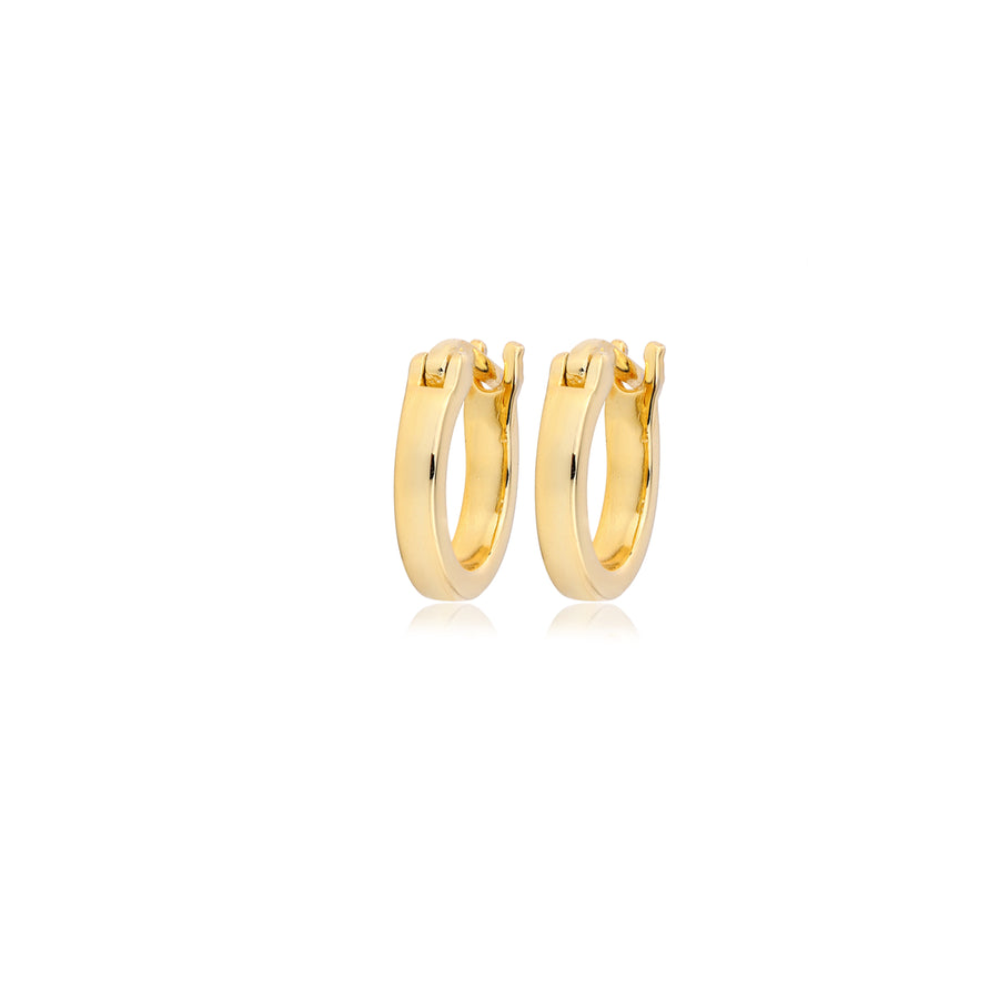 Pair of gold plain small hoop earrings