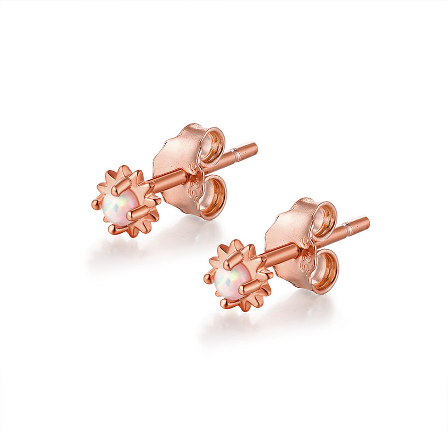 rose gold opal stud earrings