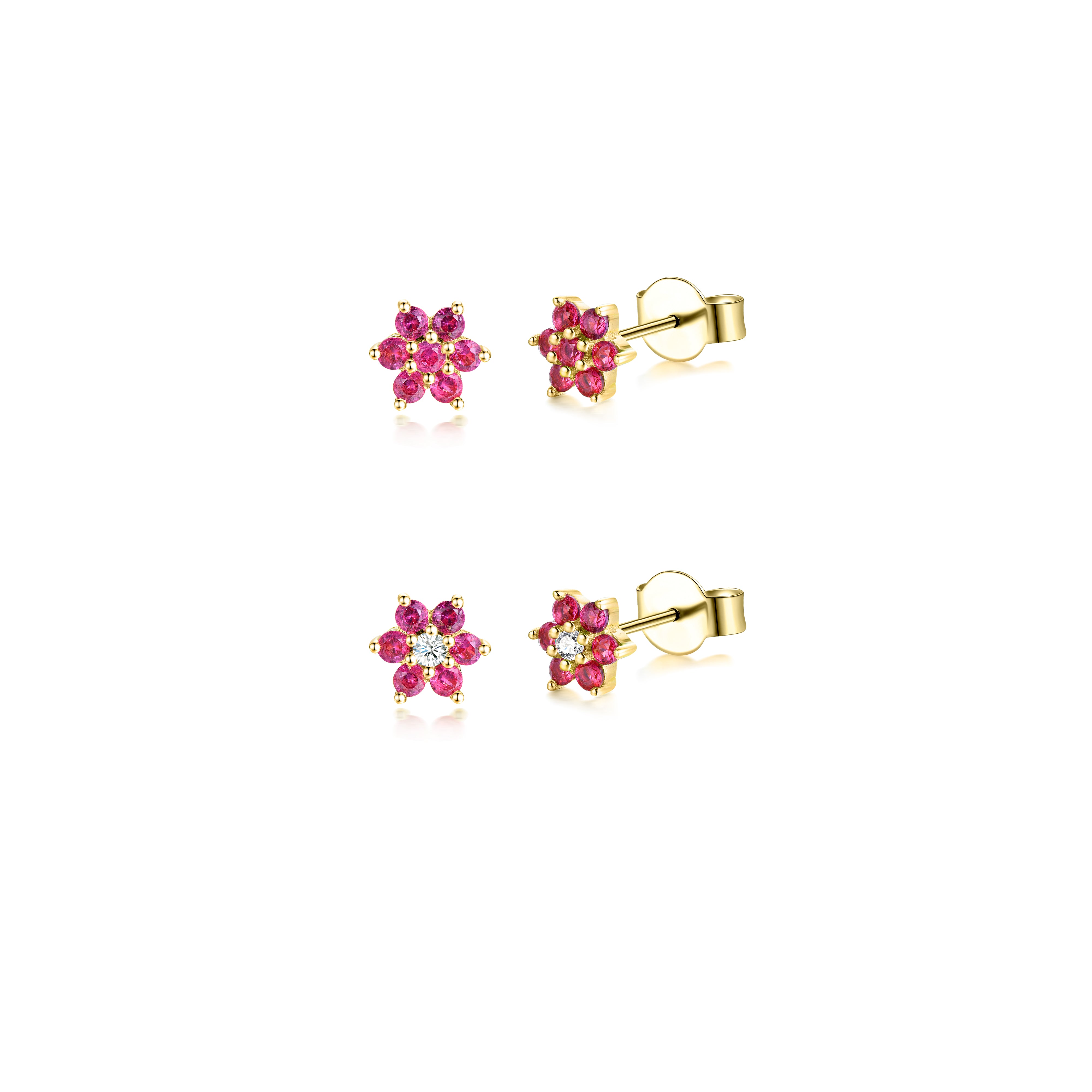 Ruby Flower Studs – Samfa Style