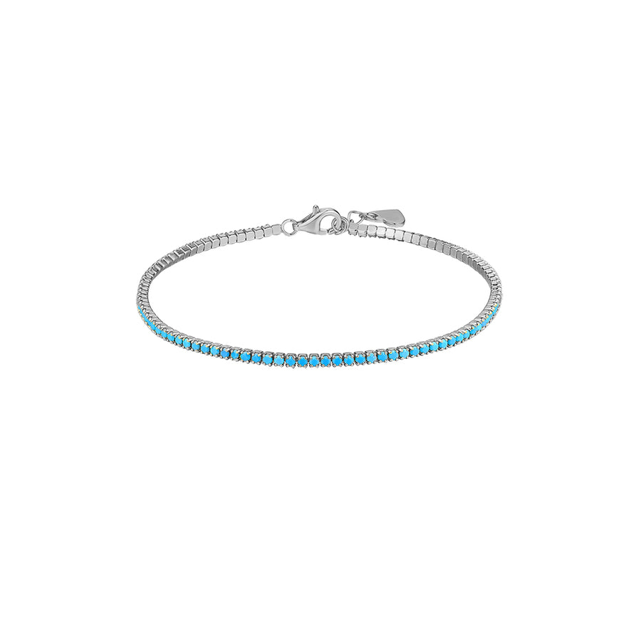 silver turquoise stone tennis bracelet