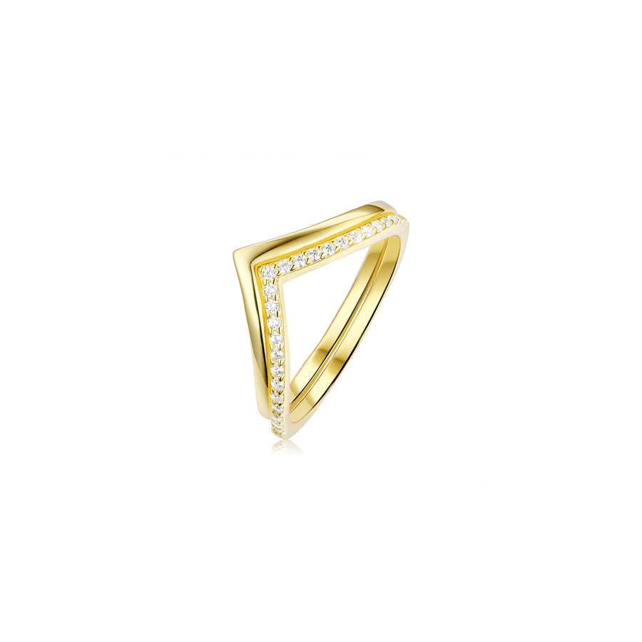 gold v shaped ring