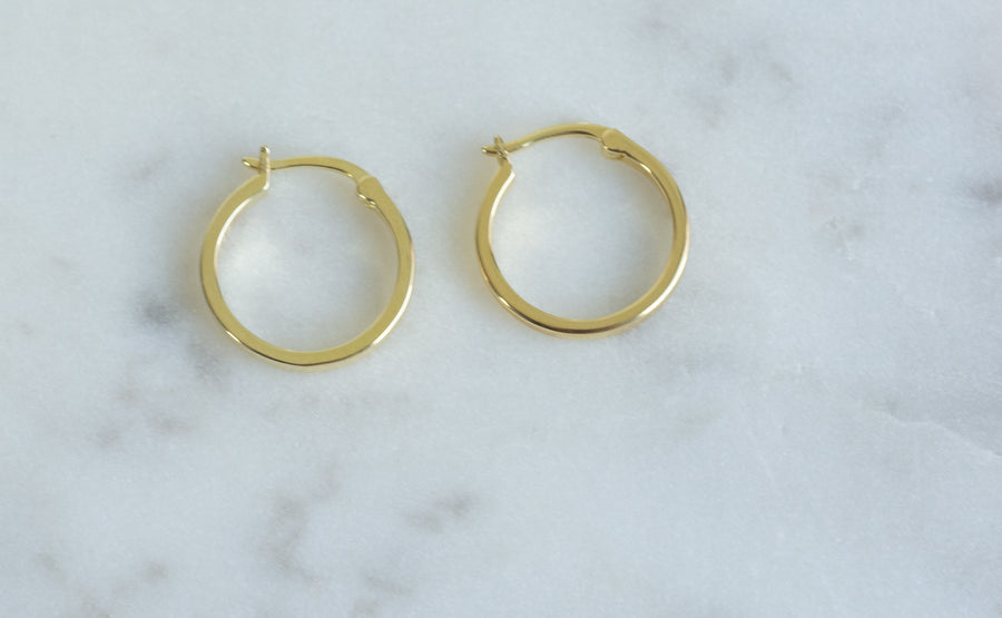gold flat hoop earrings