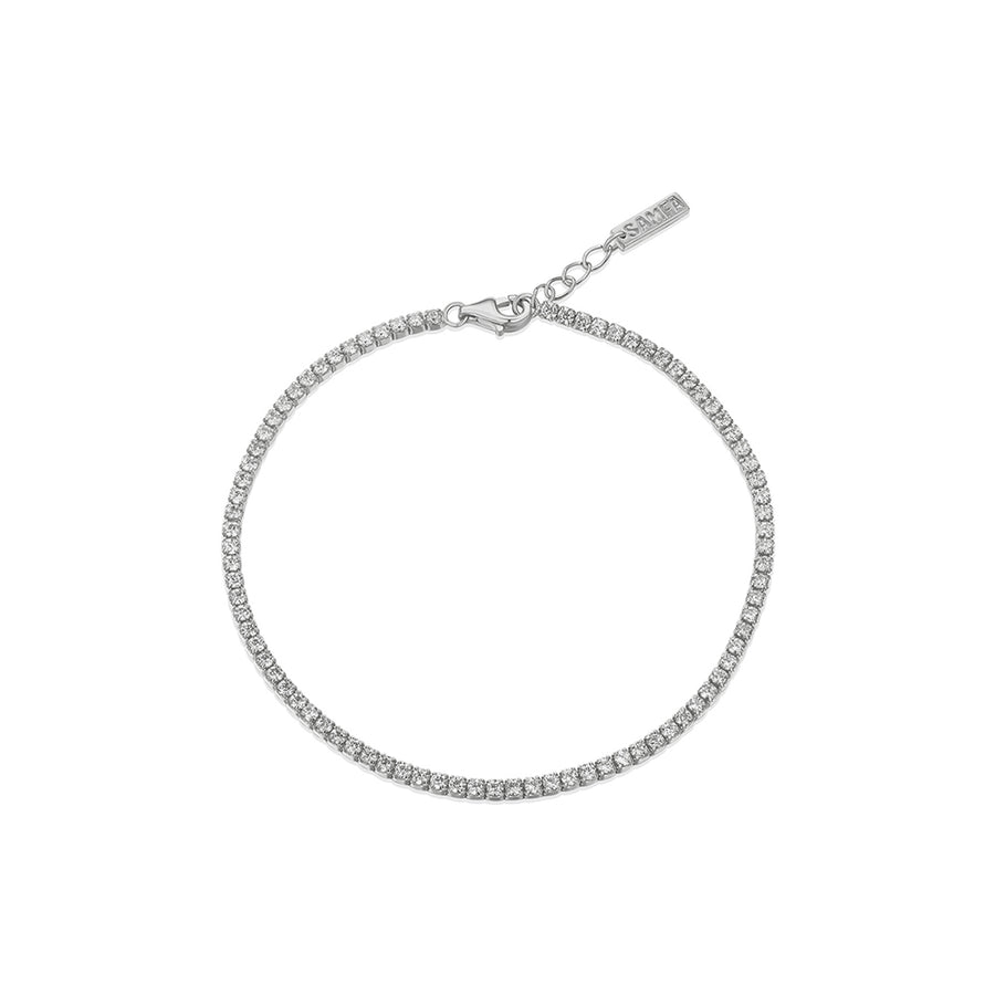minimalist dainty silver tennis bracelet
