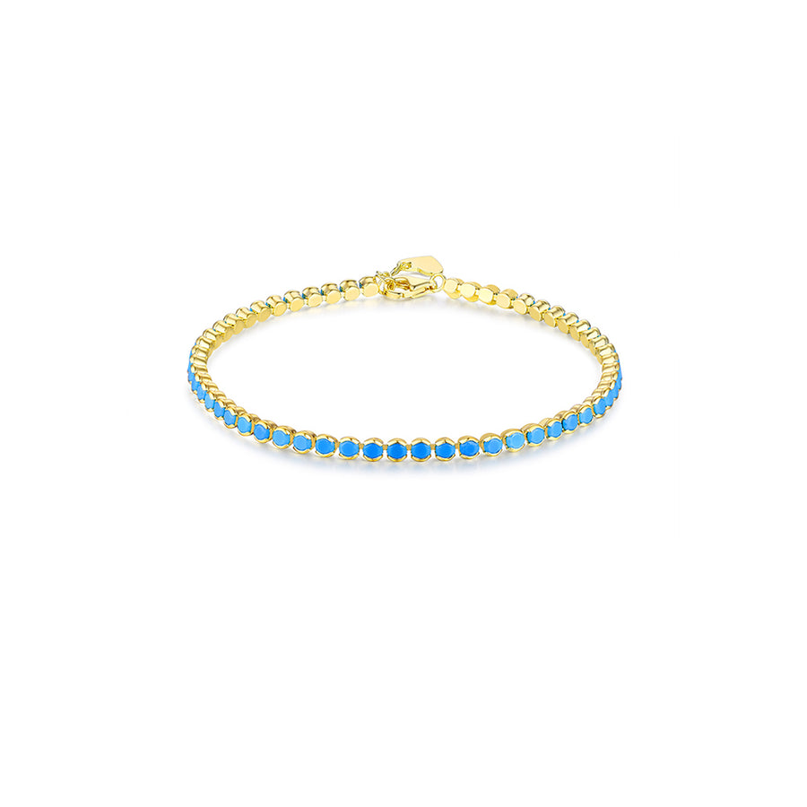 3mm gold turquoise tennis bracelet