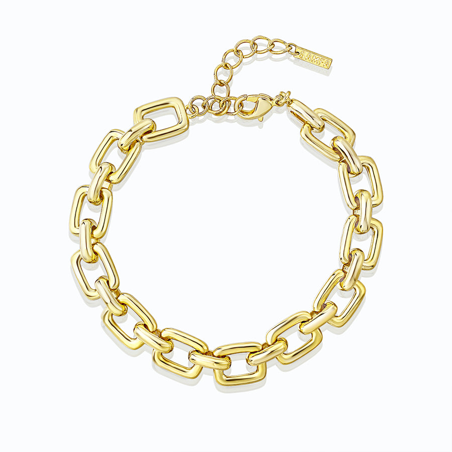 gold chunky chain link bracelet