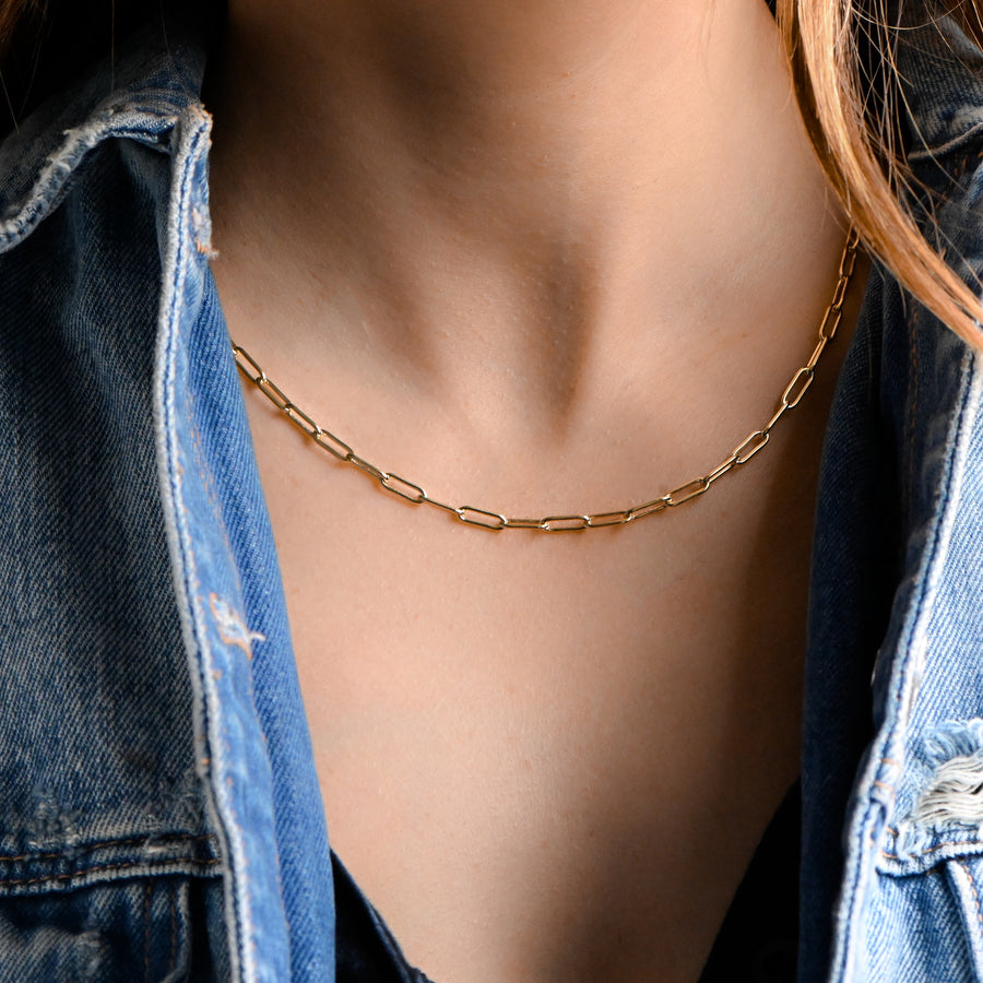 gold paperclip necklace