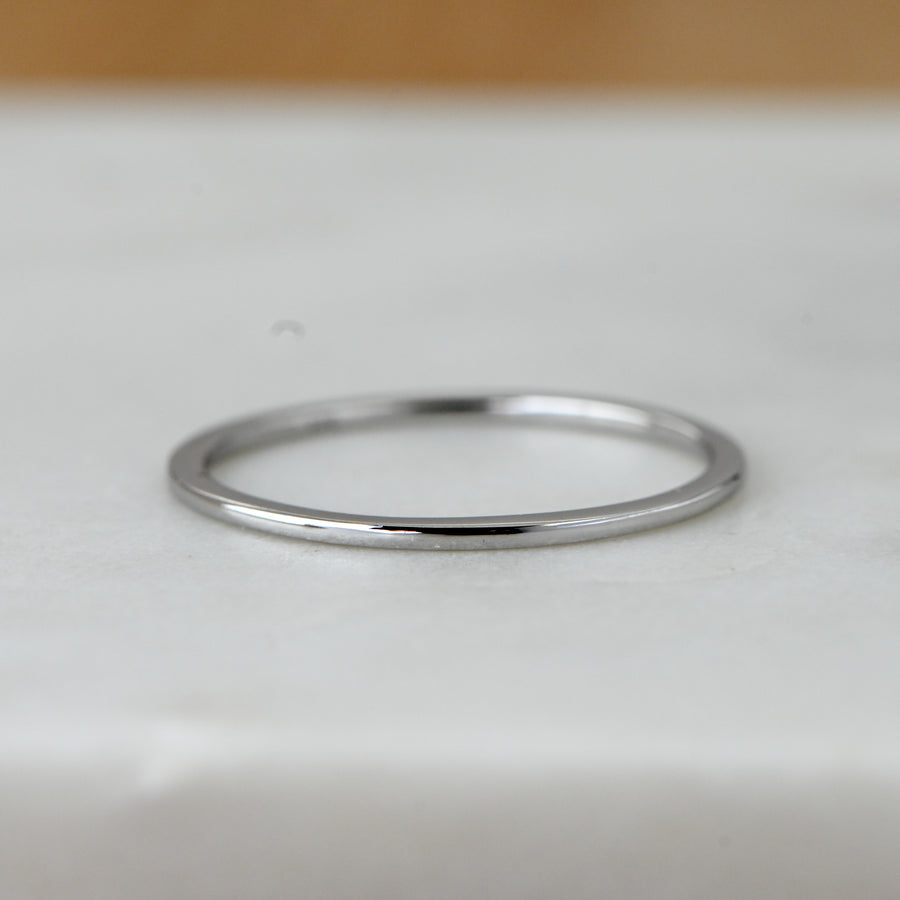 silver plain stacking minimalist ring