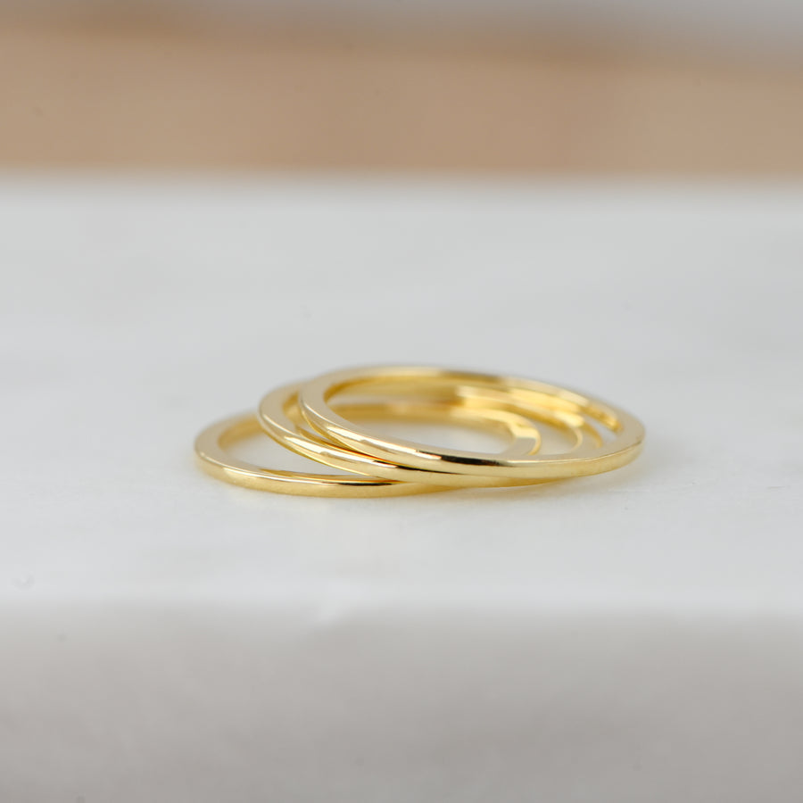 gold thin plain stacking ring