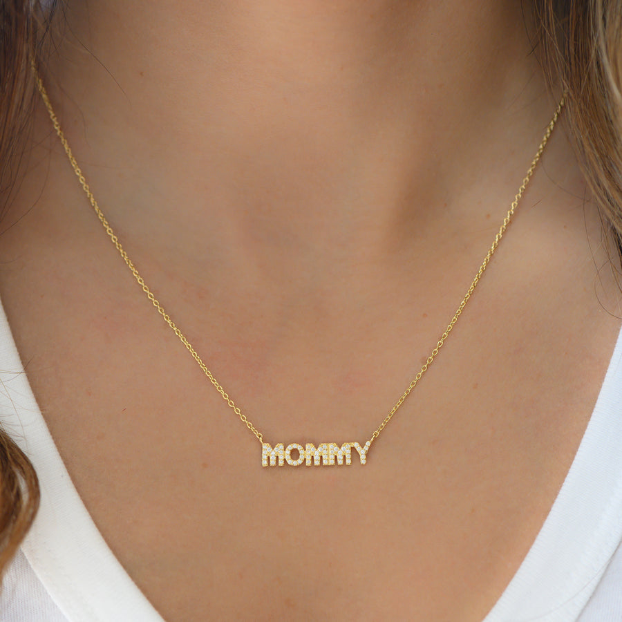 gold mommy necklace