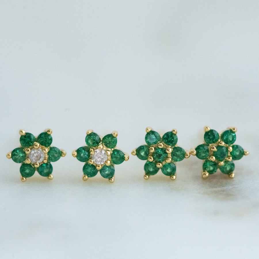 cubic zirconia emerald stud earrings