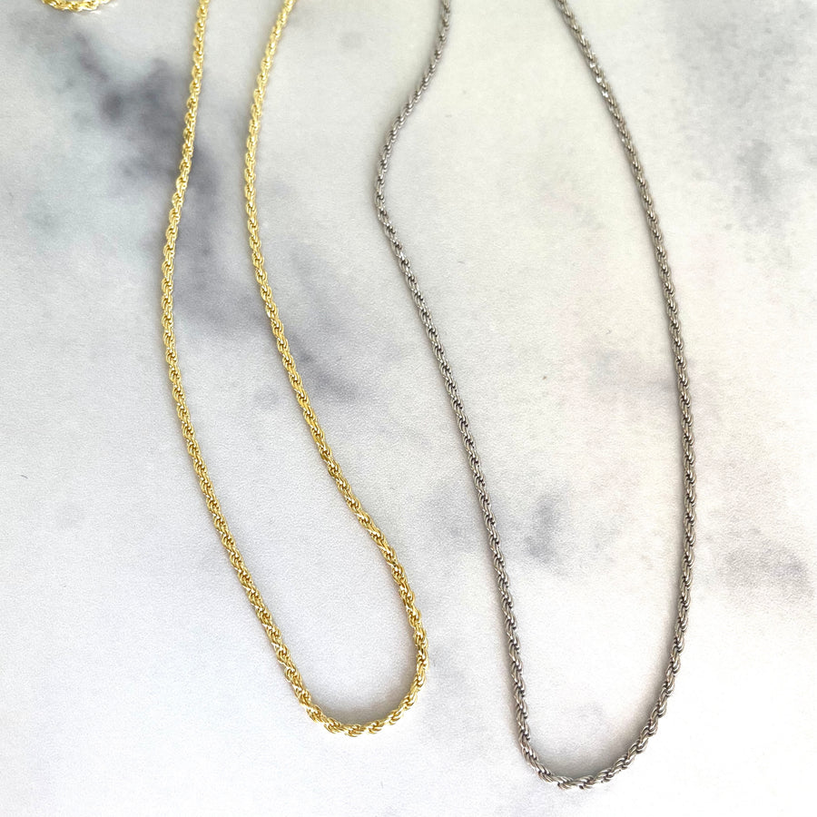 layering rope chain necklace
