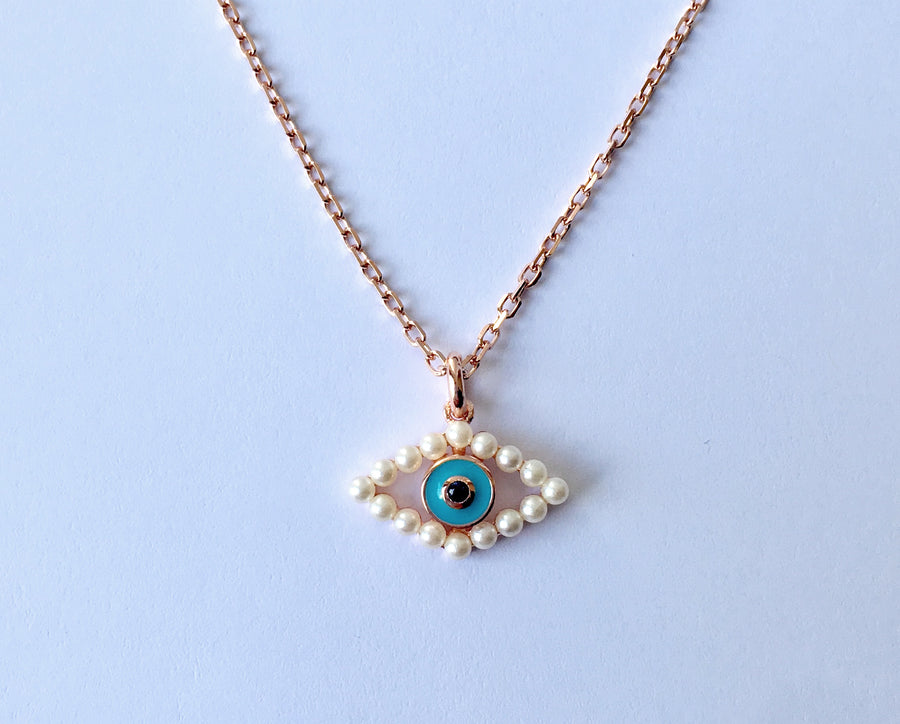 Swarovski Pearl Evil Eye Necklace