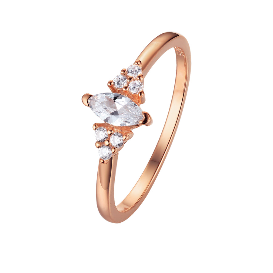 rose gold dainty marquise ring