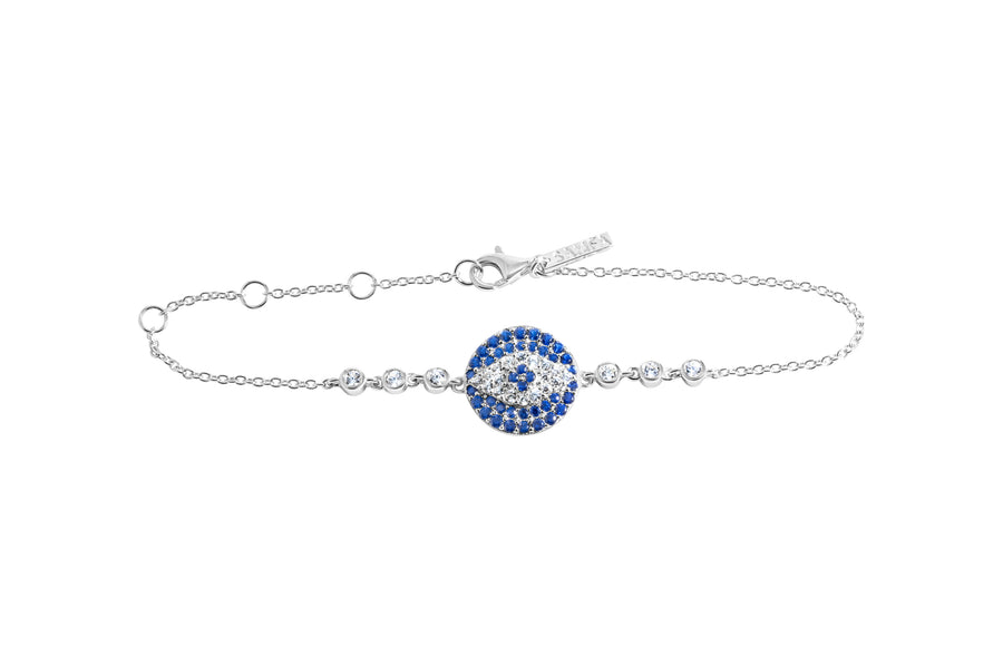 Silver Evil Eye Bracelet 3 Strand Chain – Beksan Designs