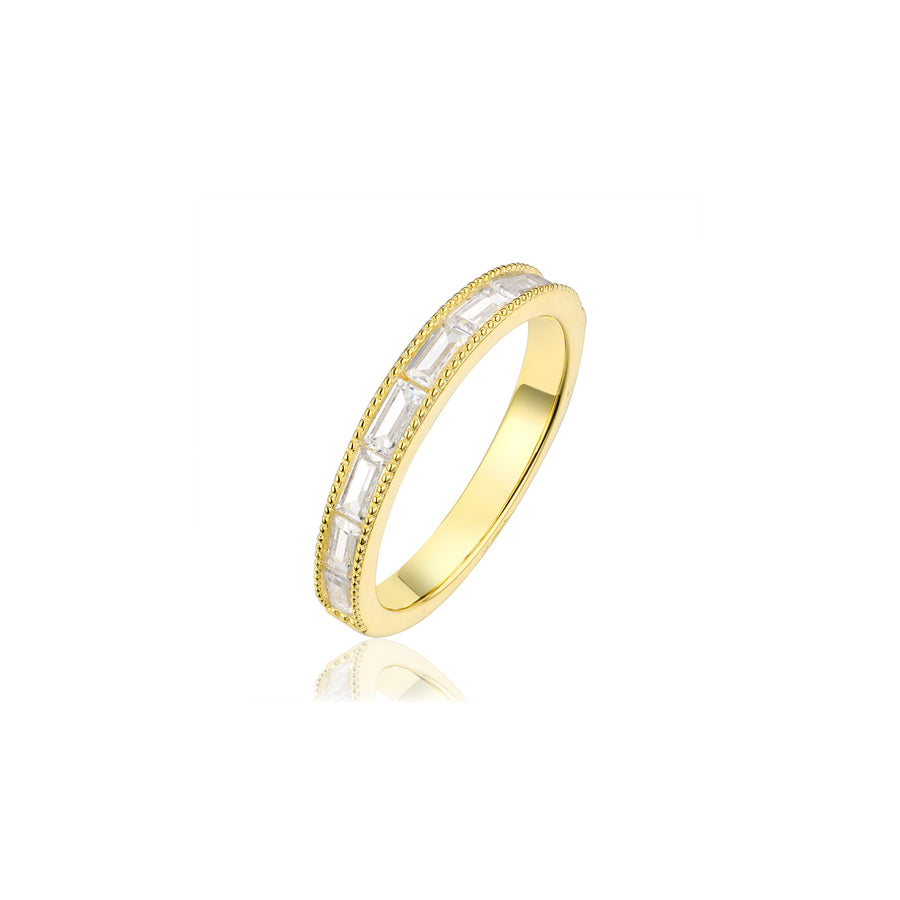 gold baguette stacking ring