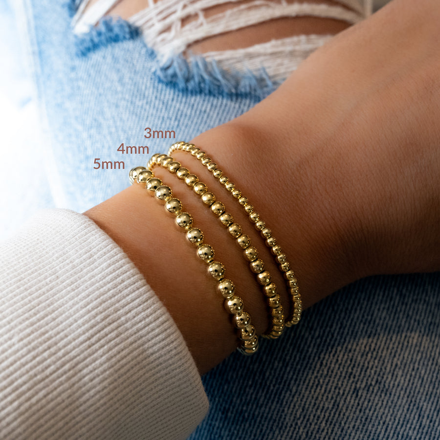stackable gold beaded bracelets 