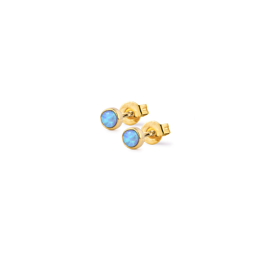blue opal stud earrings