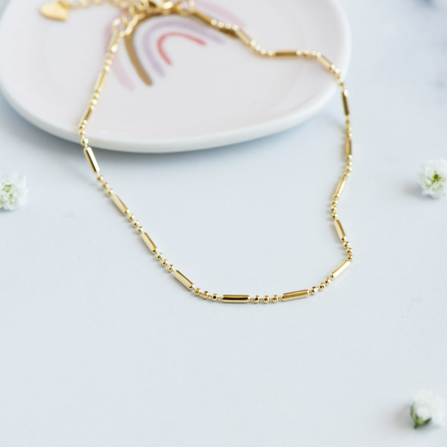 dainty gold stackable anklet