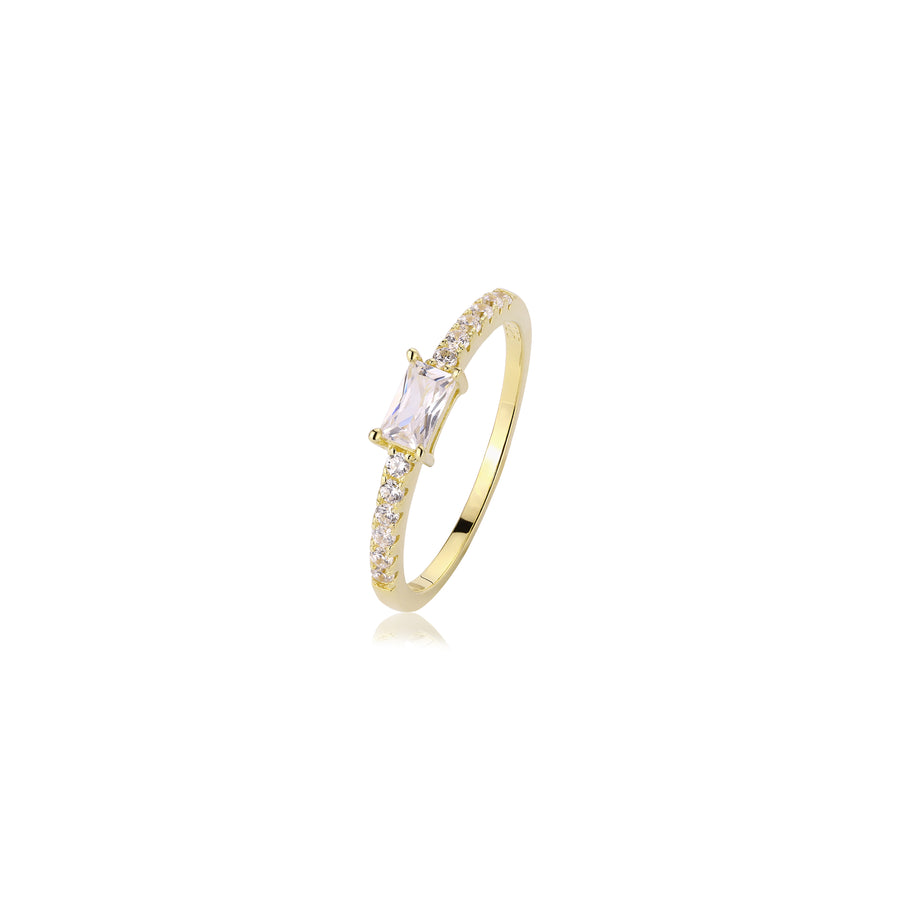 gold diamond emerald cut ring