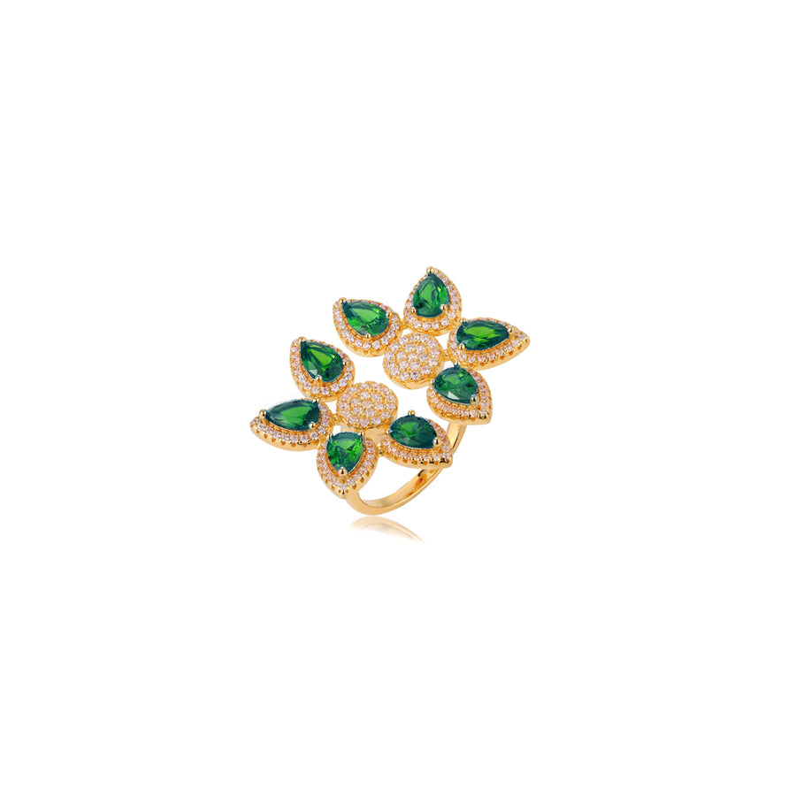 Flower Cuff Cocktail Ring