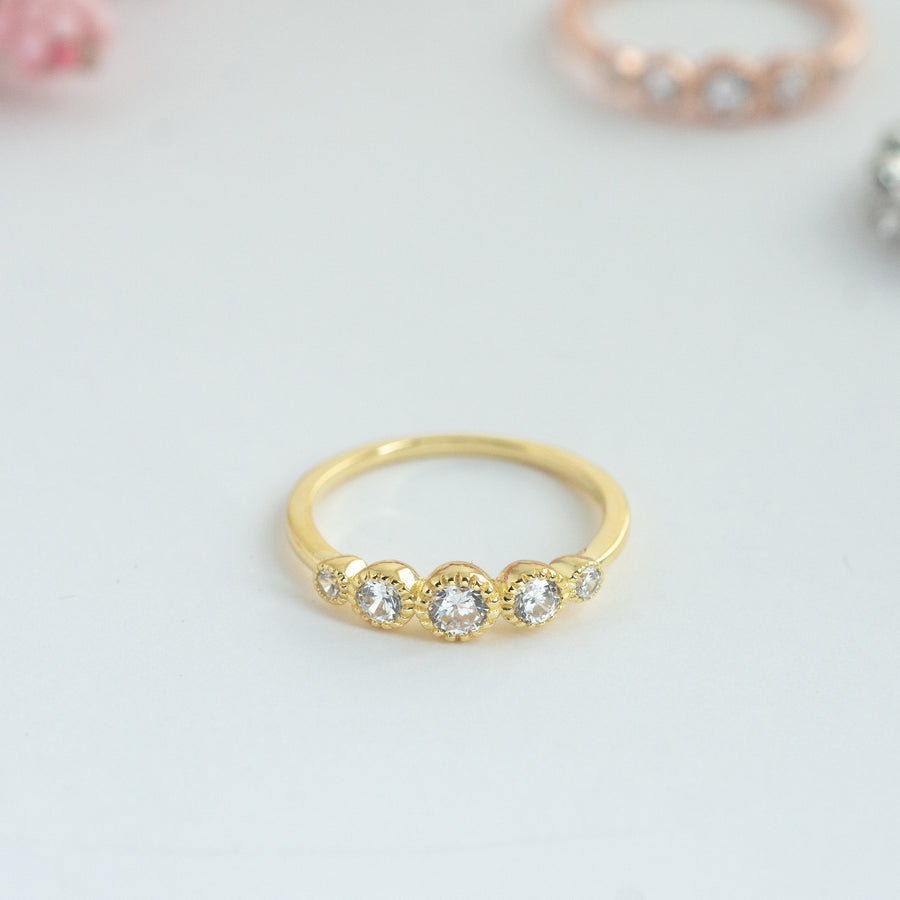 gold diamond stacking ring