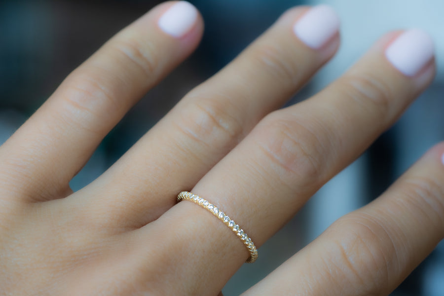 thin diamond minimalist stacking ring