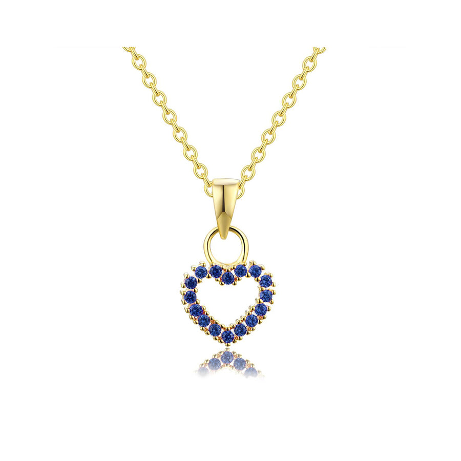 sapphire studded heart necklace