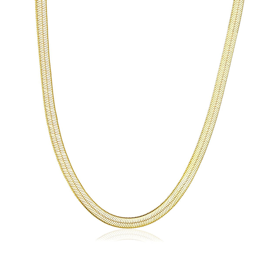 gold herringbone chain necklace