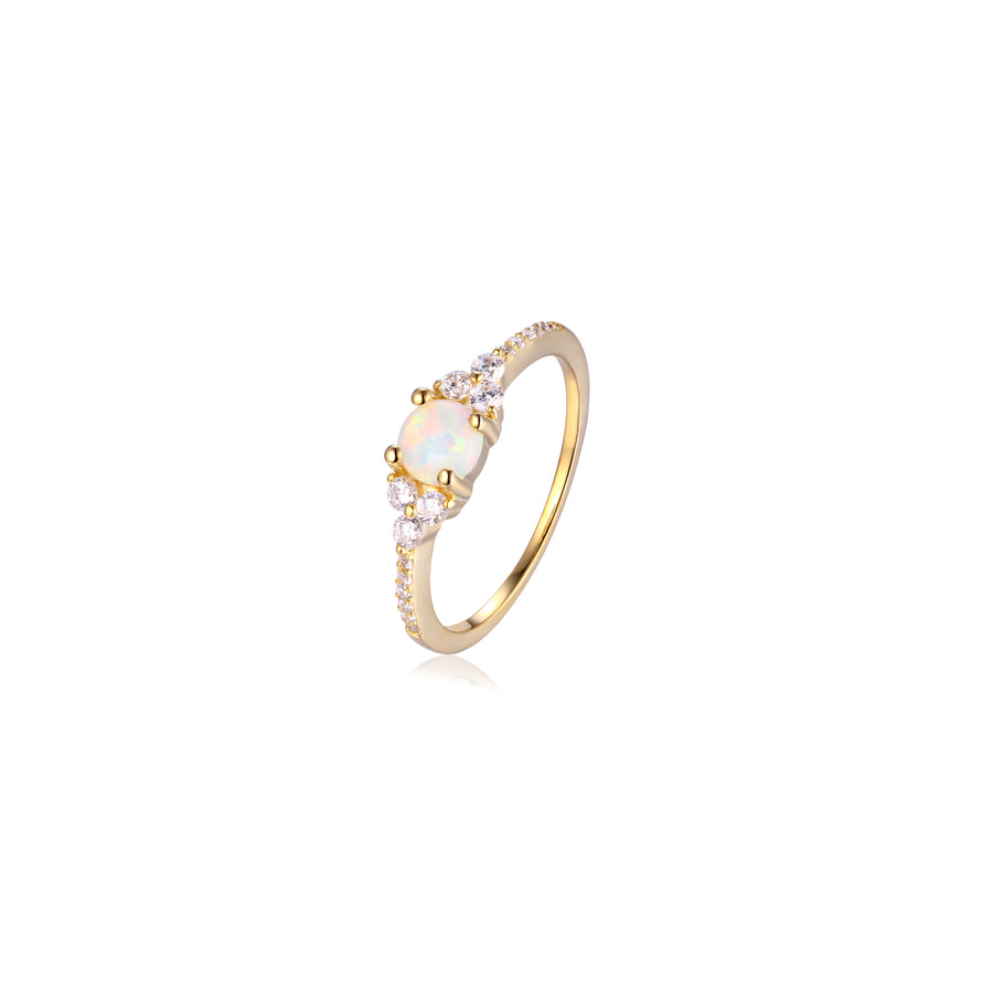 gold opal stacking ring