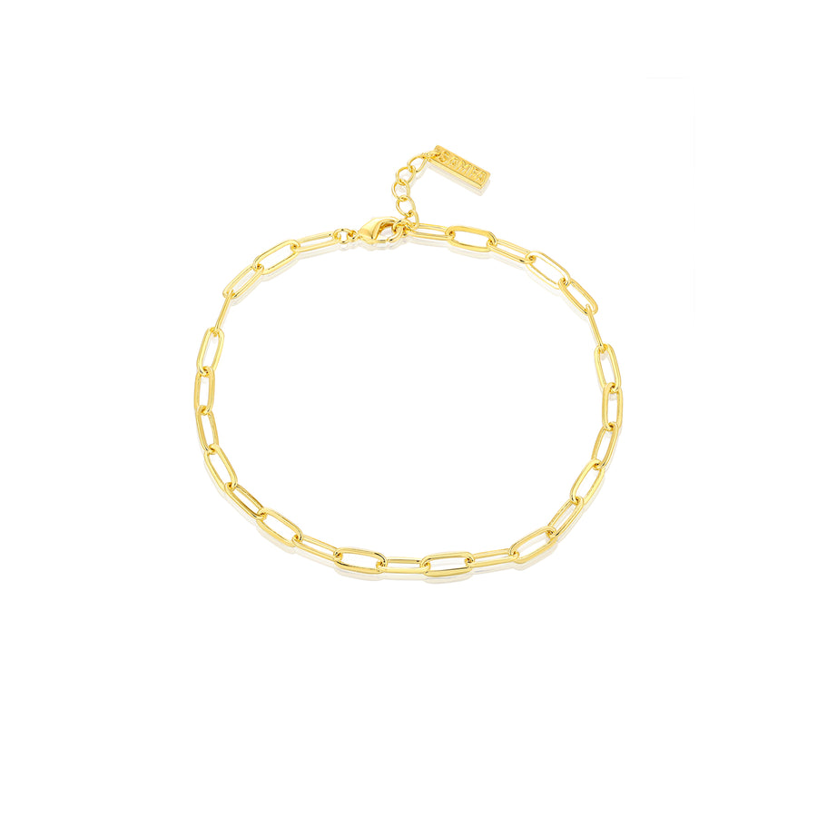 gold small paperclip bracelet