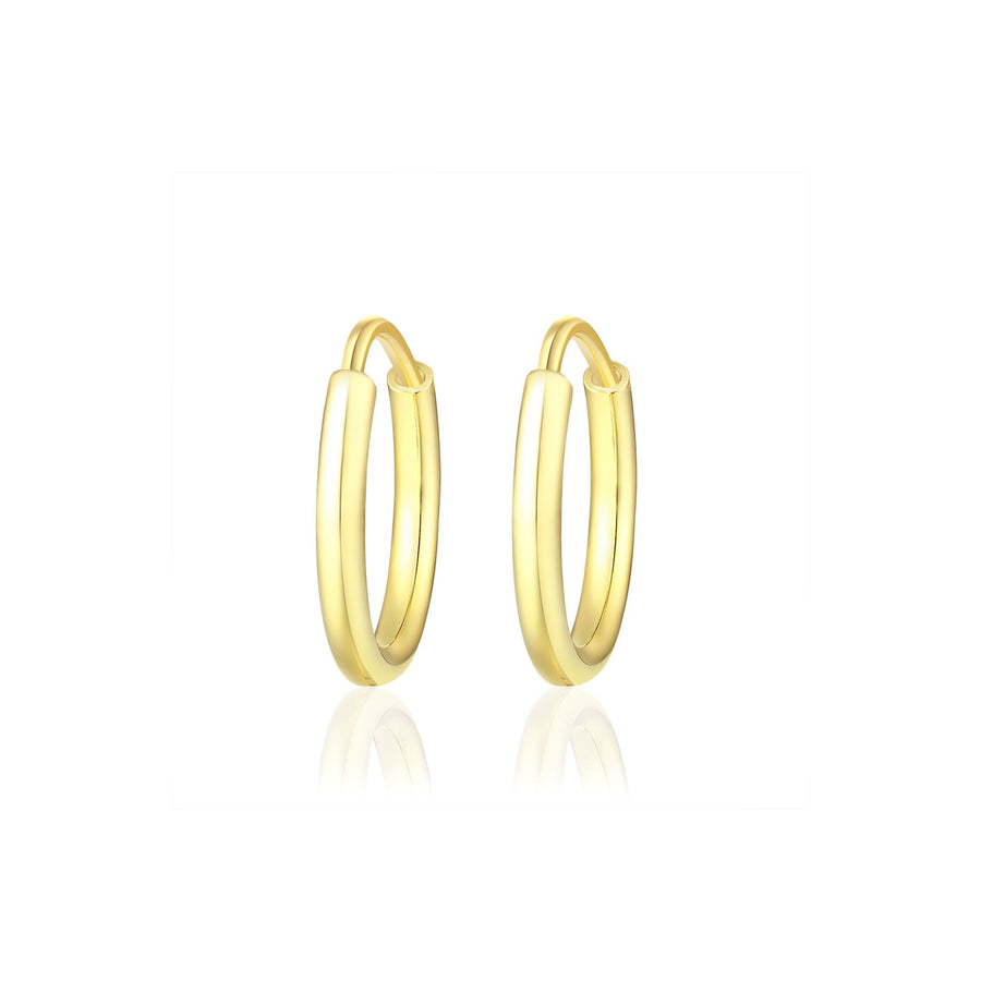 gold thin 13mm hoop earrings
