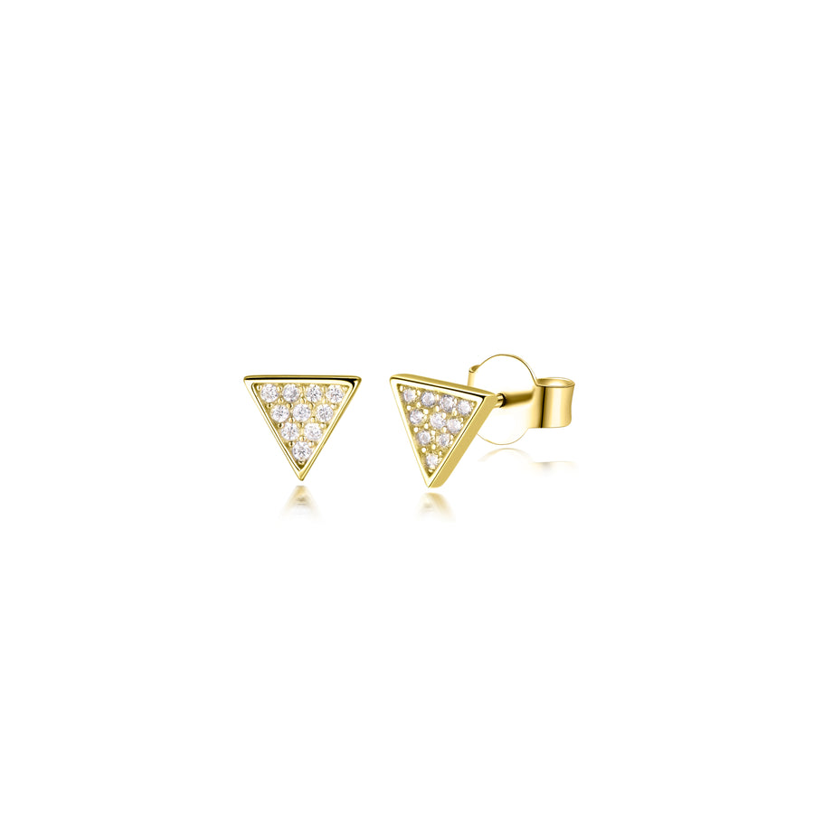 triangle cubic zirconia stud earrings
