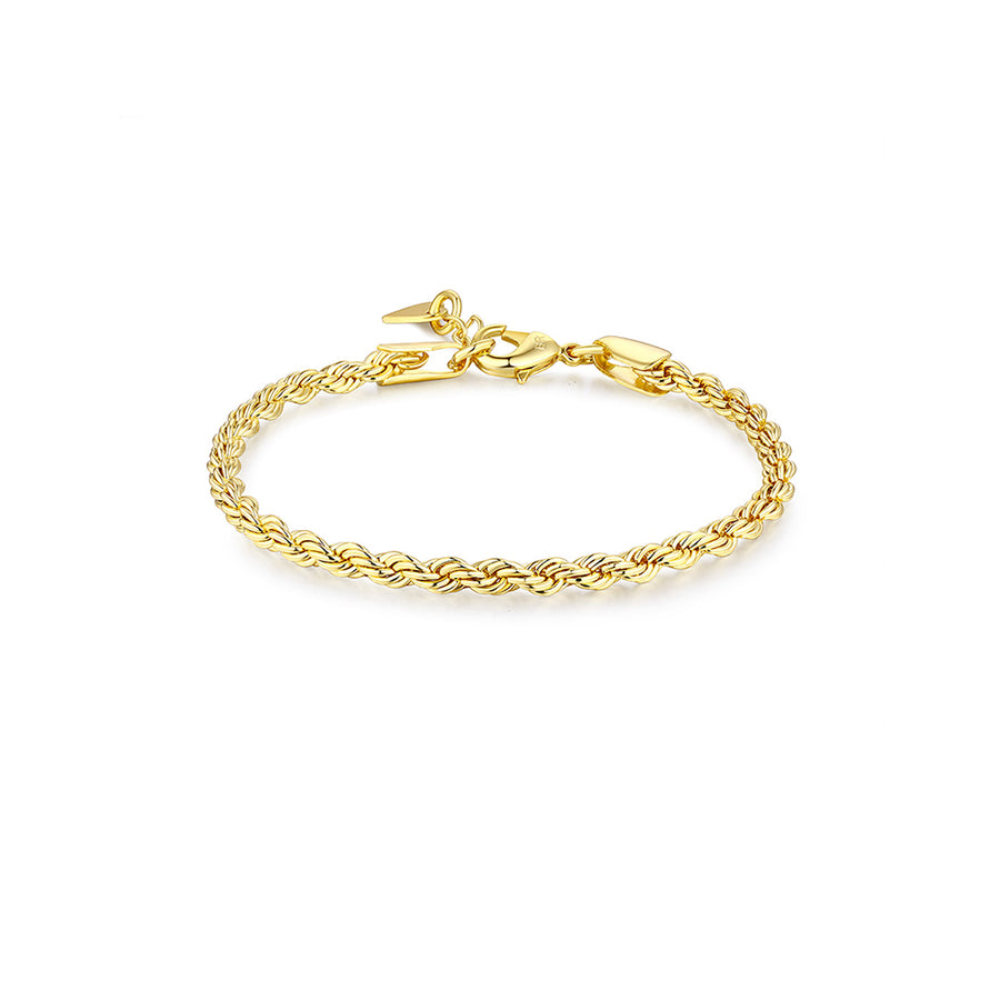 gold twisted rope chain bracelet