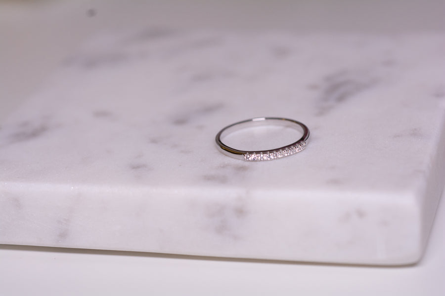 silver pave cz ring