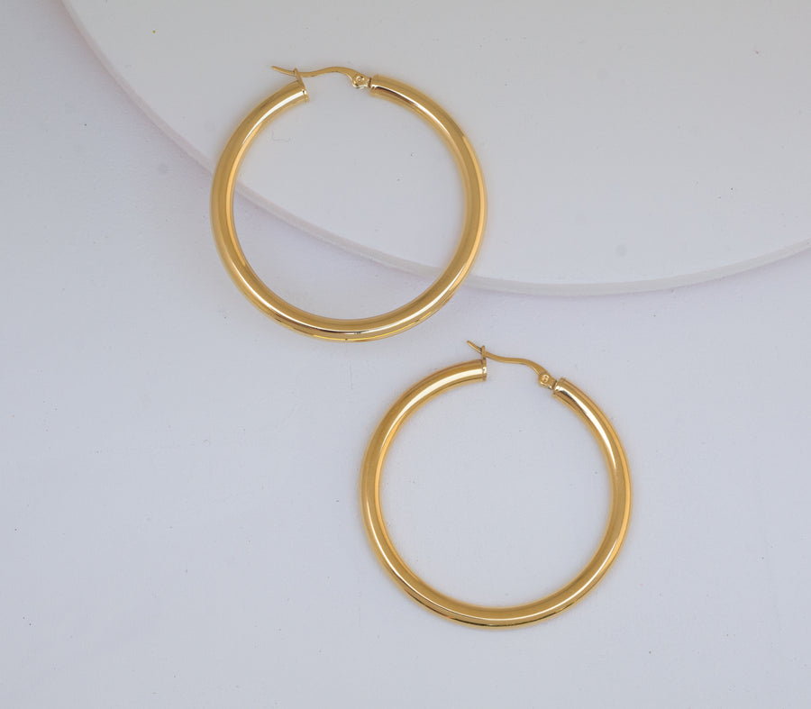 30mm tube hoop earrings