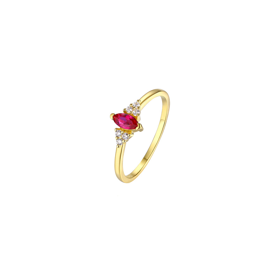 marquise ruby red gold ring