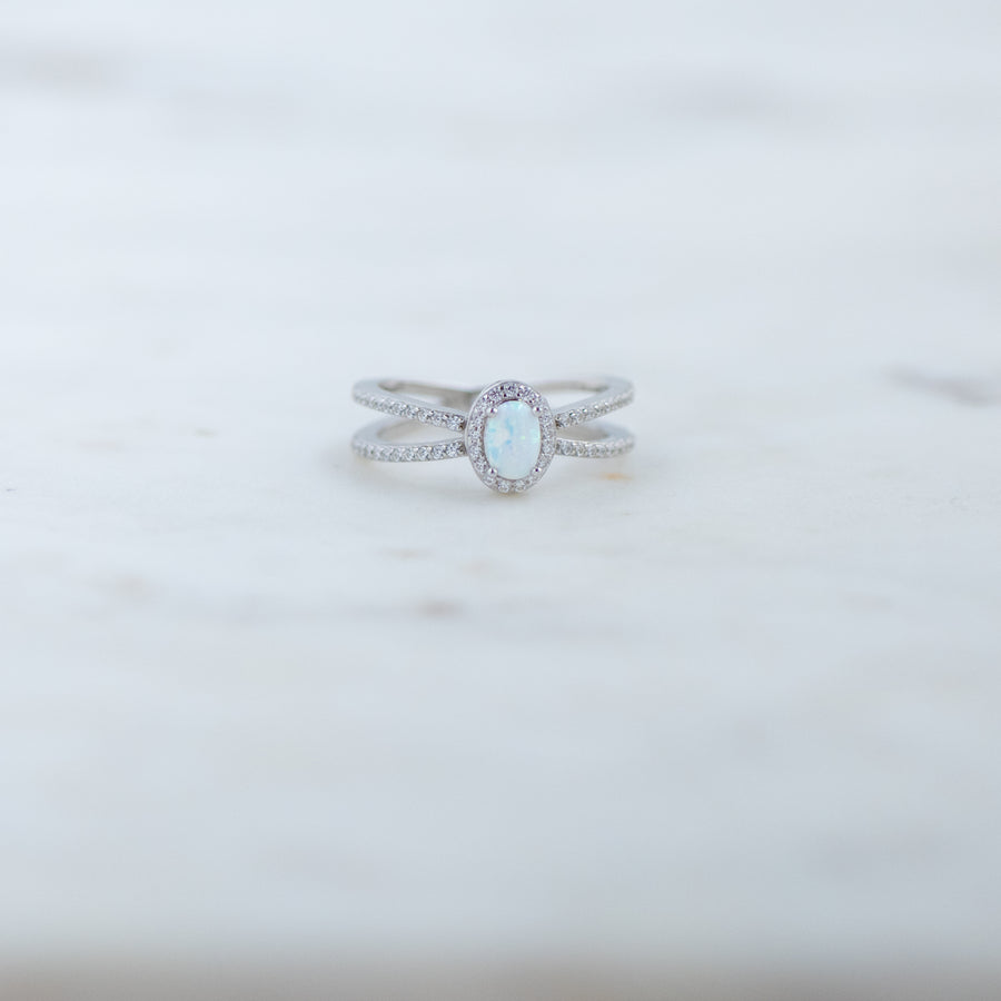 silver opal ring