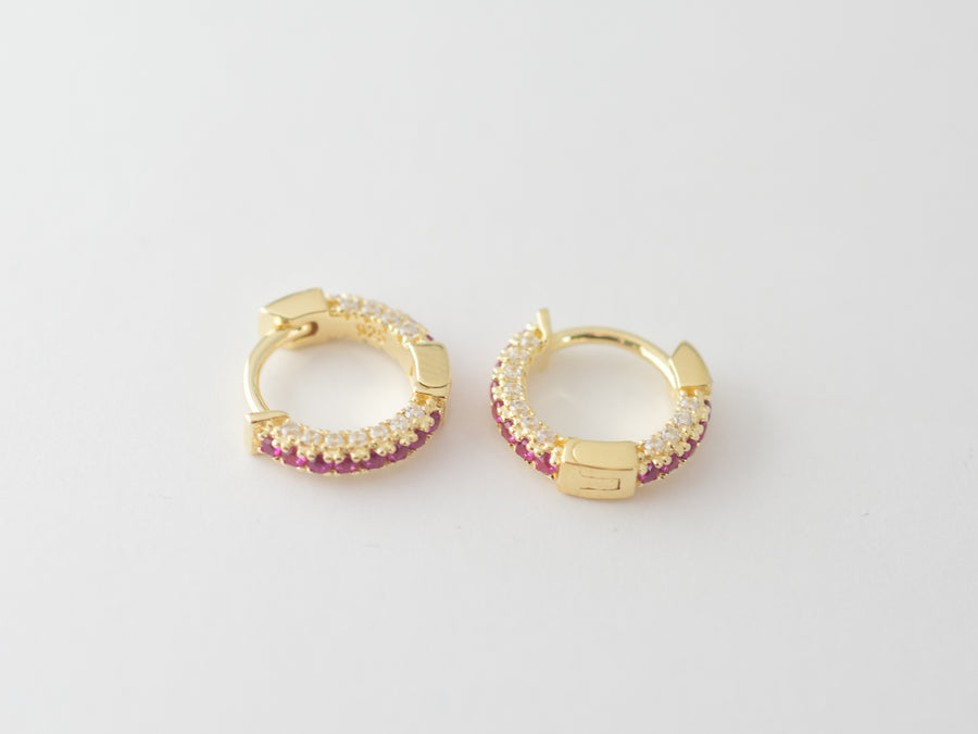 gold diamond ruby earrings
