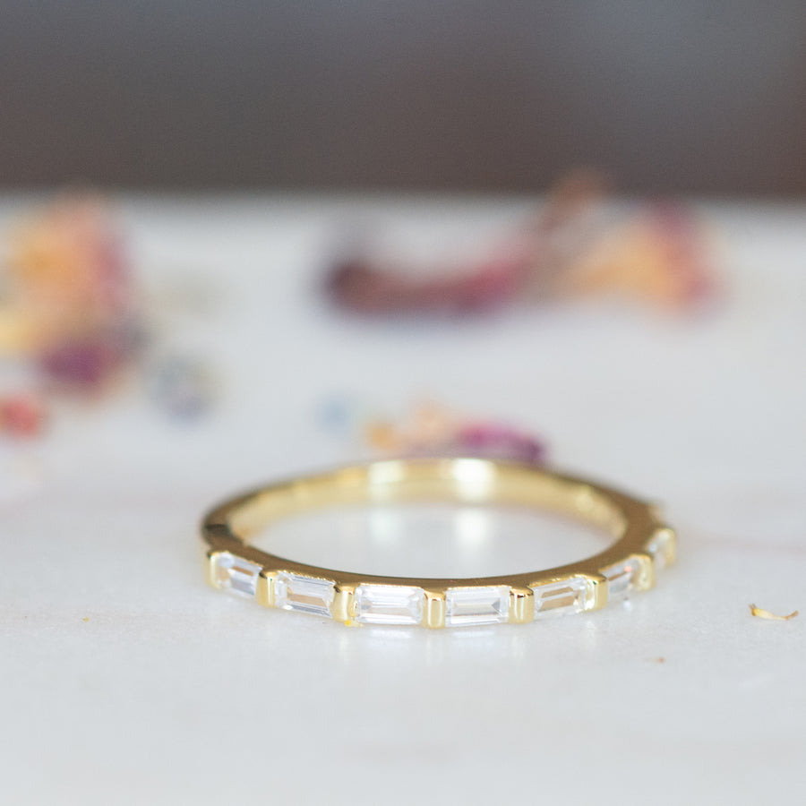 gold baguette stacking ring