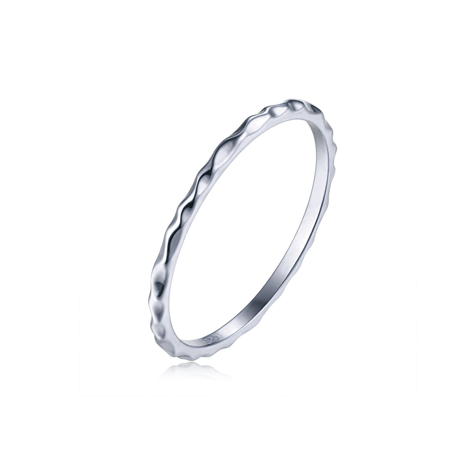 silver thin plain ring