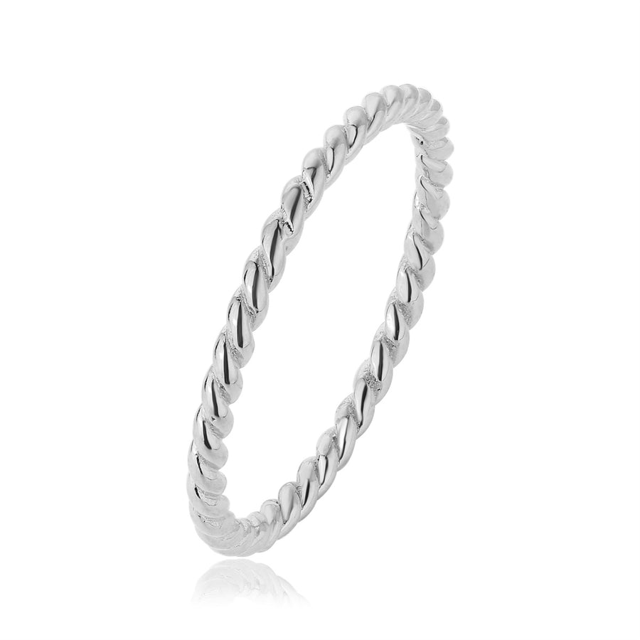 plain silver spiral band