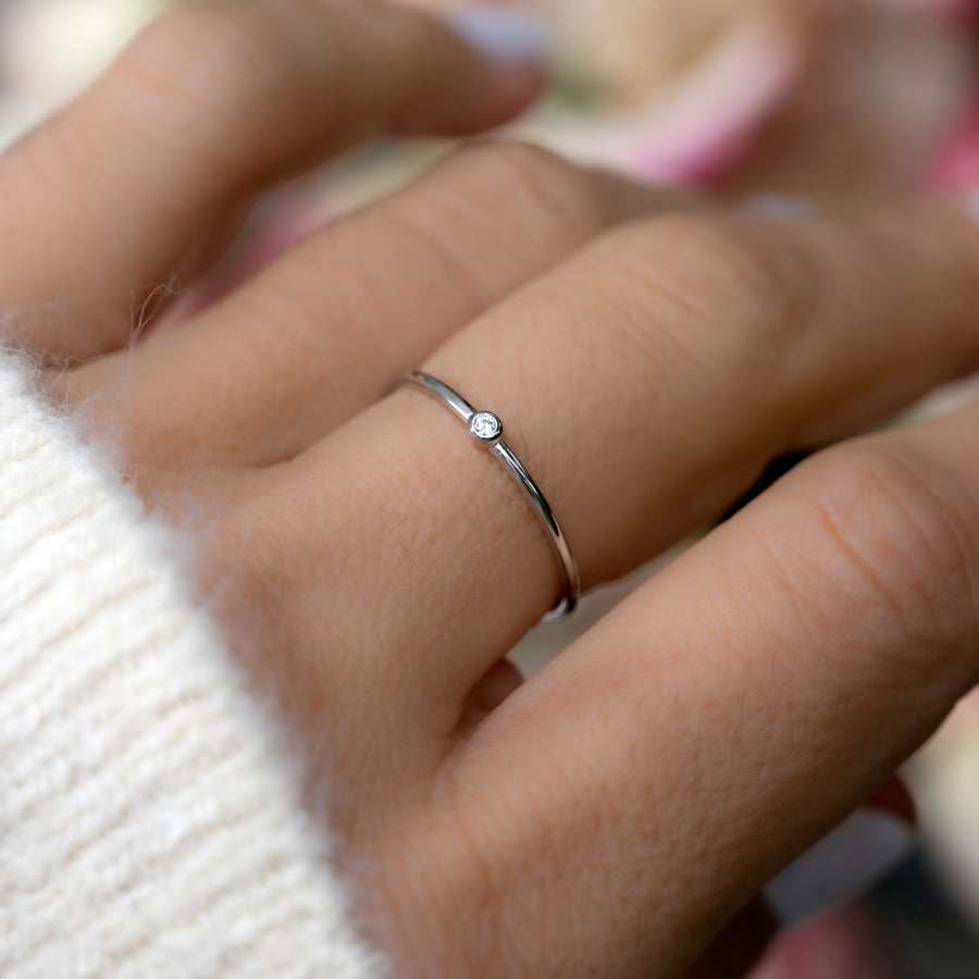 silver thin stacking ring