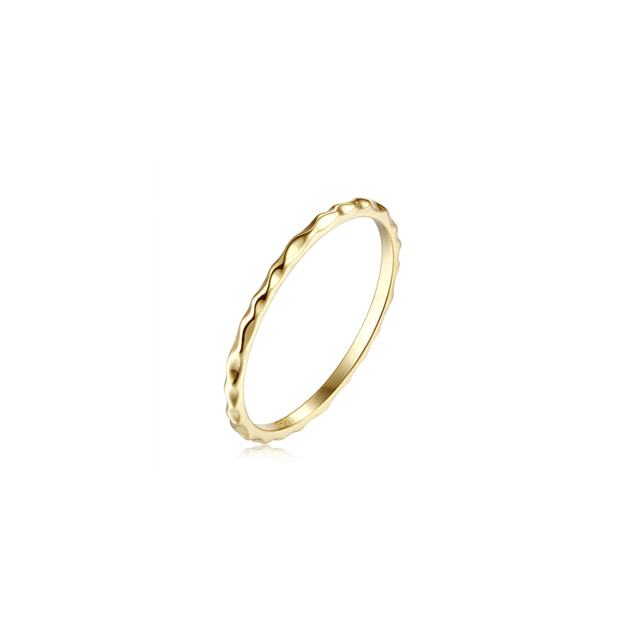 thin gold hammered ring