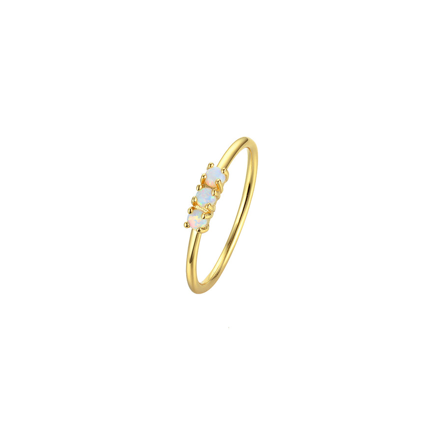 3 stone opal gold ring