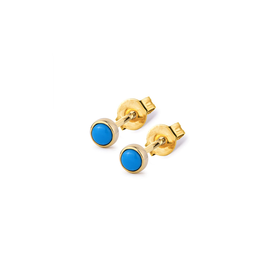 gold turquoise stud earrings